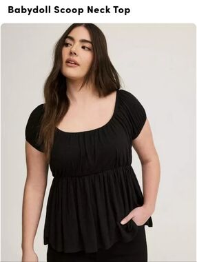 Torrid Black Scoop Babydoll Top Sz 3 NWOT